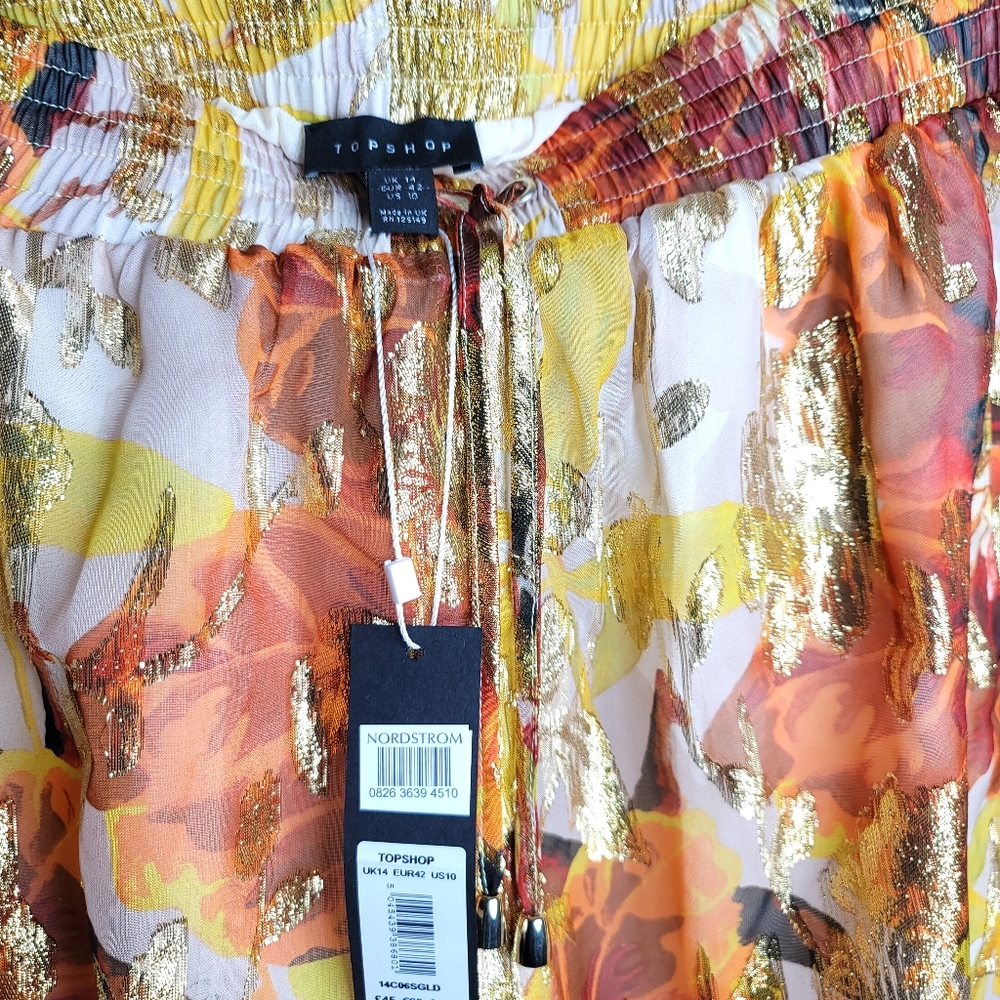 Topshop Metallic Jacquard Shorts - Picture 7 of 7